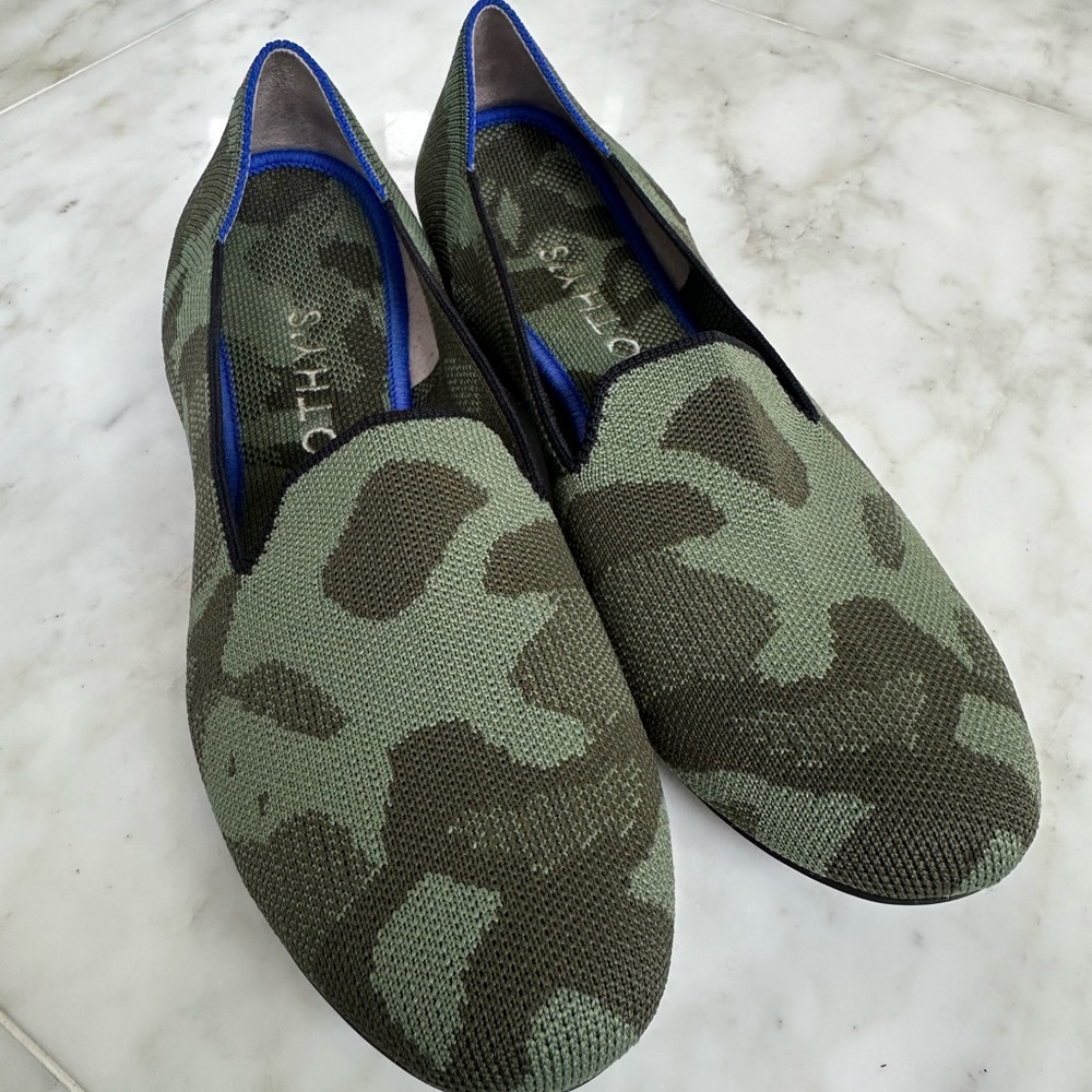 Rothy's Green Camo Knit loafer